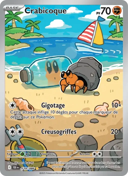 Carte Pokémon Crabicoque 129/086 Illustration rare Foudre Noire