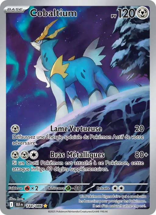 Carte Pokémon Cobaltium 144/086 Illustration rare Foudre Noire