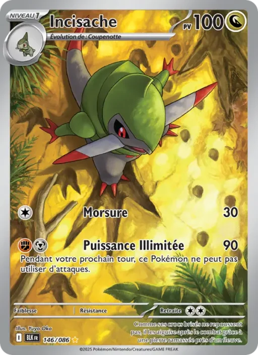 Carte Pokémon Incisache 146/086 Illustration rare Foudre Noire