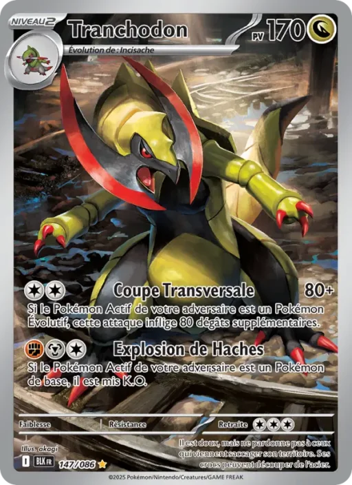 Carte Pokémon Tranchodon 147/086 Illustration rare Foudre Noire