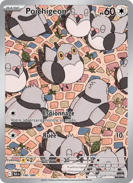 Carte Pokémon Poichigeon 148/086 Illustration rare Foudre Noire