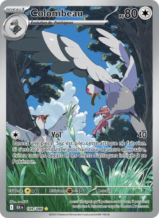 Carte Pokémon Colombeau 149/086 Illustration rare Foudre Noire