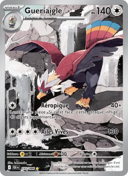 Carte Pokémon Gueriaigle 155/086 Illustration rare Foudre Noire