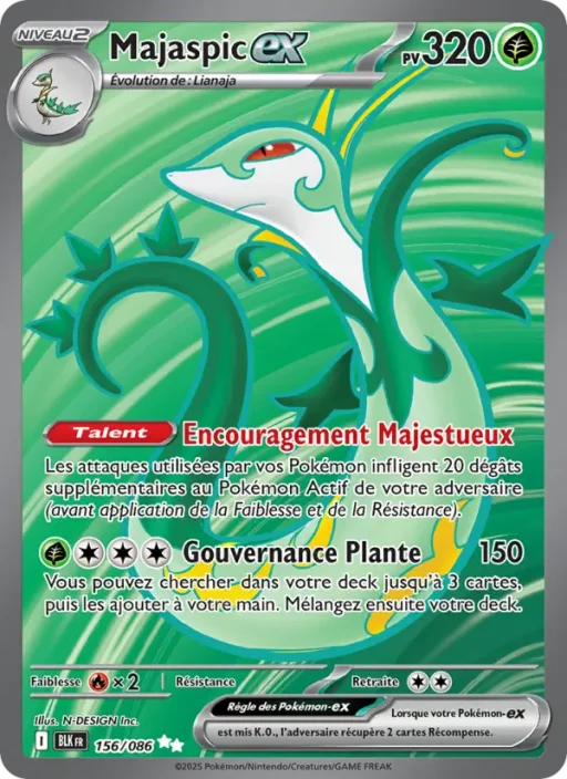 Carte Pokémon Majaspic-ex 156/086 Ultra Rare Foudre Noire