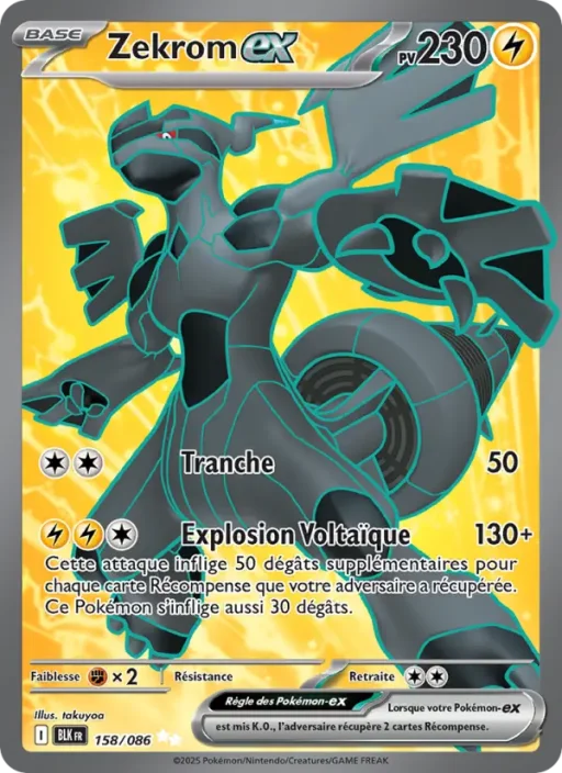 Carte Pokémon Zekrom-ex 158/086 Ultra Rare Foudre Noire