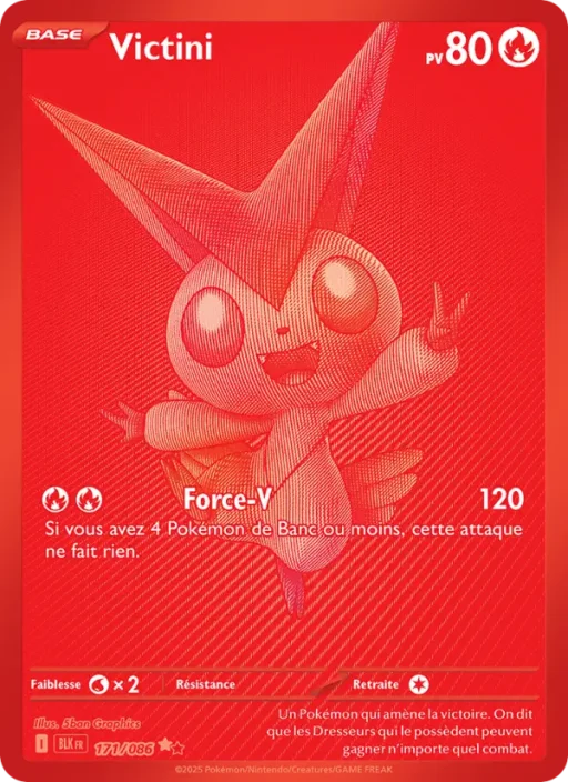 Carte Pokémon Victini 171/086 Rare Noir Blanc Foudre Noire
