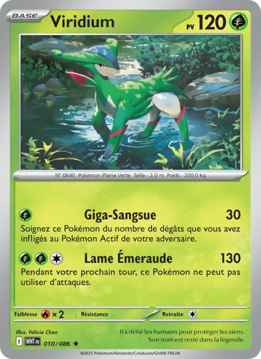 Carte Pokémon Viridium 010/086 Rare Flamme Blanche