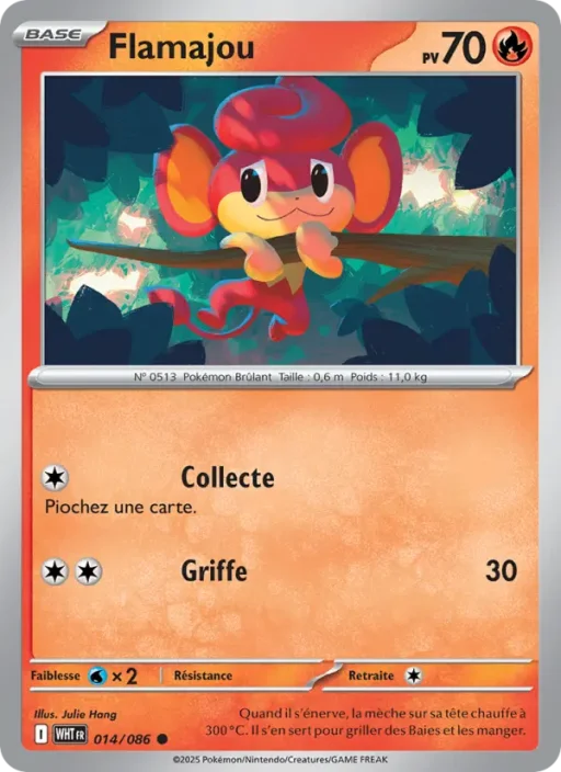 Carte Pokémon Flamajou 014/086 Commune Flamme Blanche