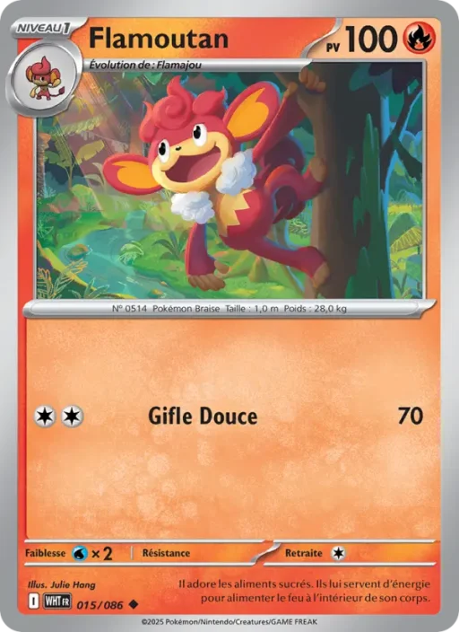 Carte Pokémon Flamoutan 015/086 Peu Commune Flamme Blanche