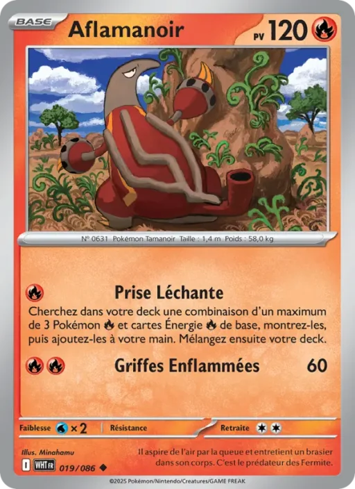 Carte Pokémon Aflamanoir 019/086 Peu Commune Flamme Blanche