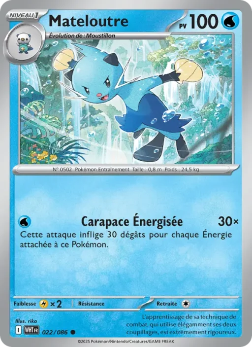 Carte Pokémon Mateloutre 022/086 Commune Flamme Blanche