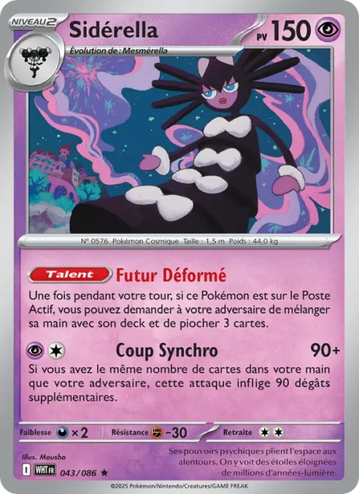 Carte Pokémon Sidérella 043/086 Rare Flamme Blanche