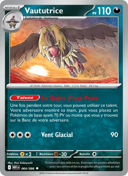 Carte Pokémon Vaututrice 064/086 Peu Commune Flamme Blanche