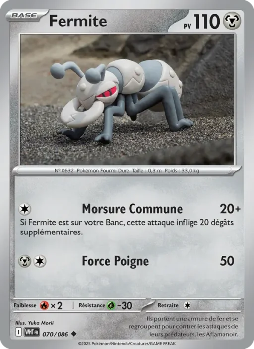 Carte Pokémon Fermite 070/086 Peu Commune Flamme Blanche
