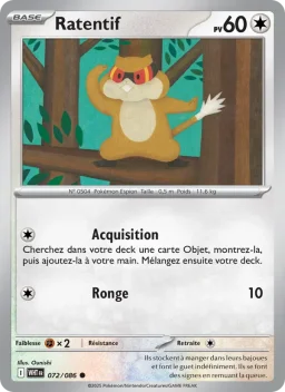 Carte Pokemon Ratentif #072