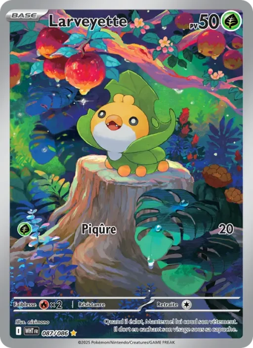 Carte Pokémon Larveyette 087/086 Illustration rare Flamme Blanche
