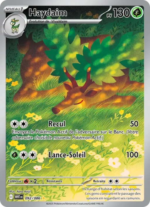 Carte Pokémon Haydaim 092/086 Illustration rare Flamme Blanche