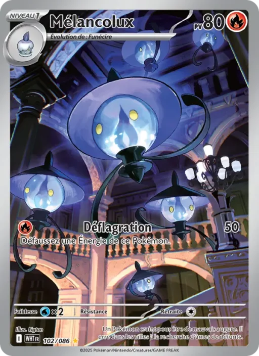 Carte Pokémon Mélancolux 102/086 Illustration rare Flamme Blanche
