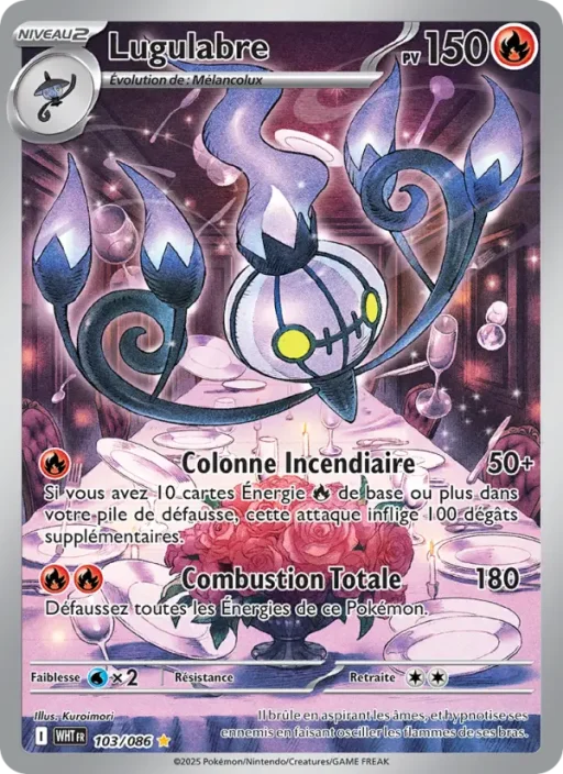 Carte Pokémon Lugulabre 103/086 Illustration rare Flamme Blanche