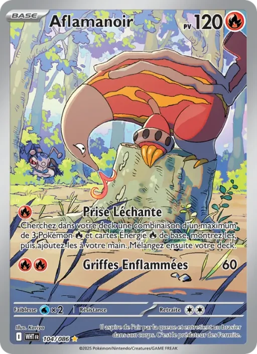 Carte Pokémon Aflamanoir 104/086 Illustration rare Flamme Blanche