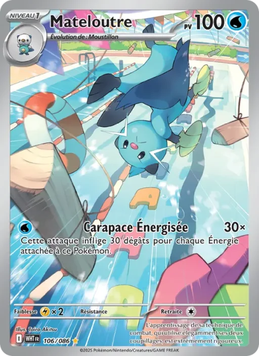 Carte Pokémon Mateloutre 106/086 Illustration rare Flamme Blanche