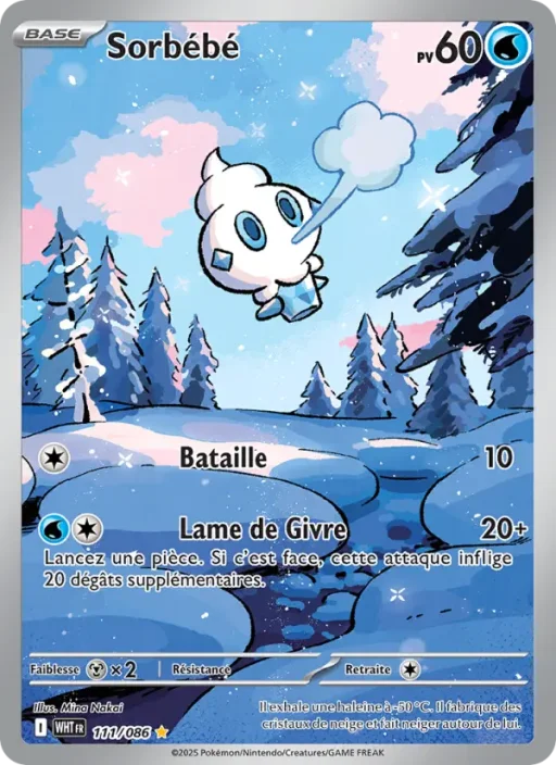 Carte Pokémon Sorbébé 111/086 Illustration rare Flamme Blanche