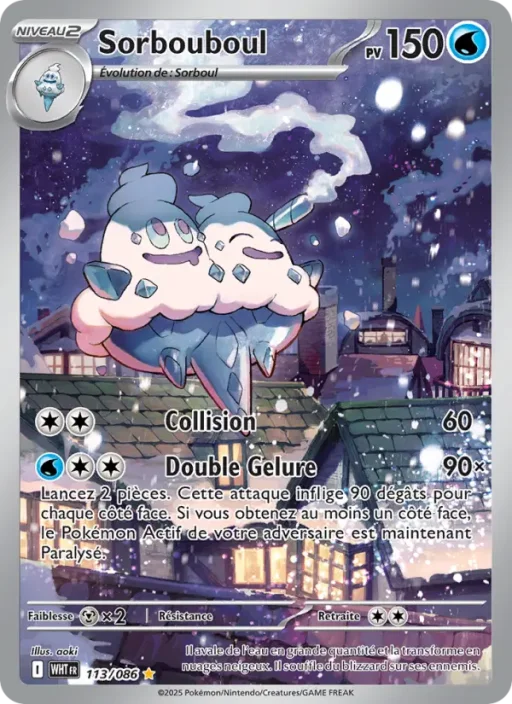 Carte Pokémon Sorbouboul 113/086 Illustration rare Flamme Blanche