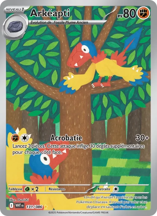 Carte Pokémon Arkéapti 131/086 Illustration rare Flamme Blanche