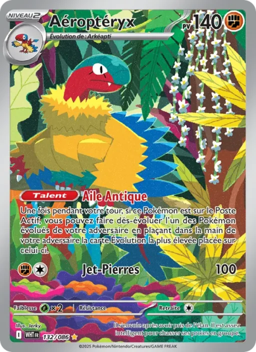 Carte Pokémon Aéroptéryx 132/086 Illustration rare Flamme Blanche