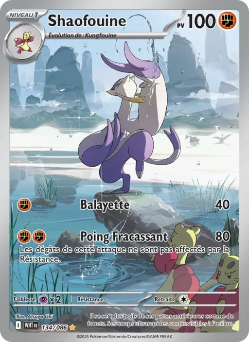 Carte Pokémon Shaofouine 134/086 Illustration rare Flamme Blanche