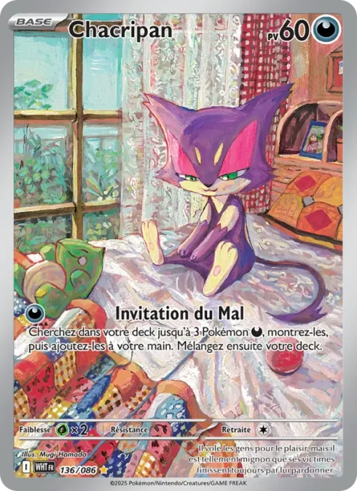 Carte Pokémon Chacripan 136/086 Illustration rare Flamme Blanche