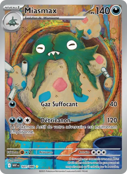 Carte Pokémon Miasmax 141/086 Illustration rare Flamme Blanche