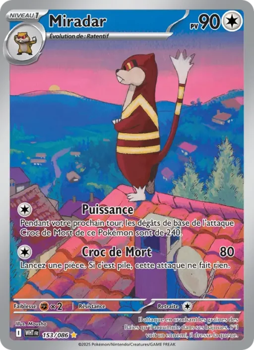 Carte Pokémon Miradar 153/086 Illustration rare Flamme Blanche