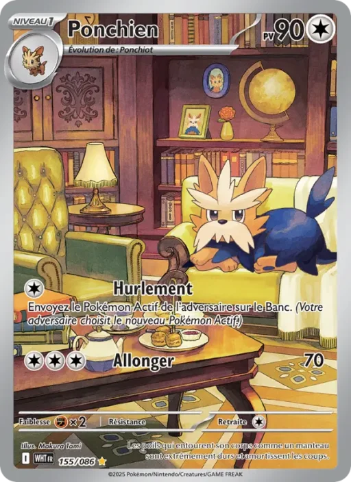 Carte Pokémon Ponchien 155/086 Illustration rare Flamme Blanche