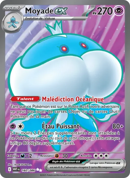 Carte Pokémon Moyade-ex 160/086 Ultra Rare Flamme Blanche