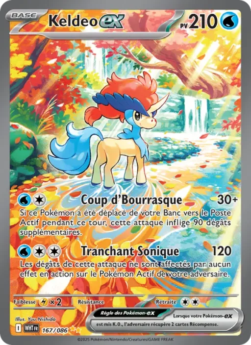 Carte Pokémon Keldeo-ex 167/086 Illustration spéciale rare Flamme Blanche