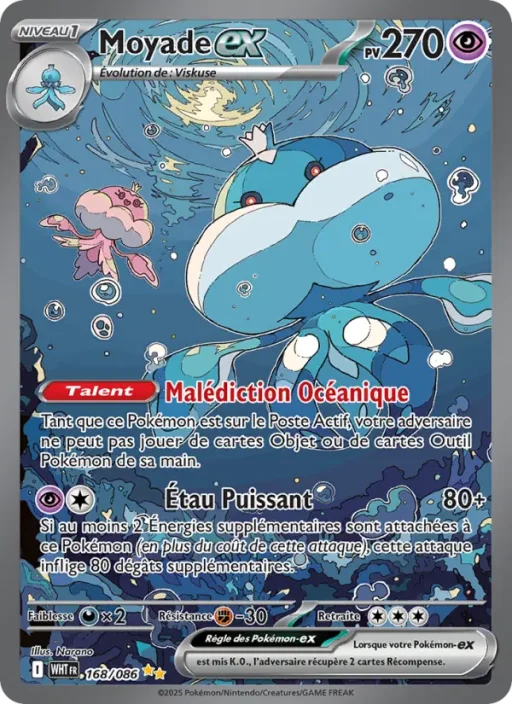 Carte Pokémon Moyade-ex 168/086 Illustration spéciale rare Flamme Blanche