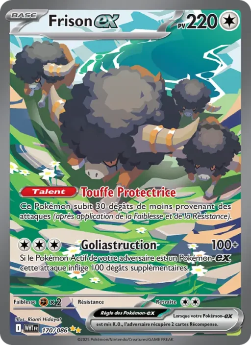 Carte Pokémon Frison-ex 170/086 Illustration spéciale rare Flamme Blanche