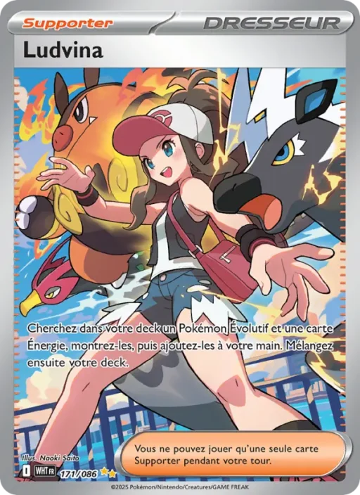 Carte Pokémon Ludvina 171/086 Illustration spéciale rare Flamme Blanche