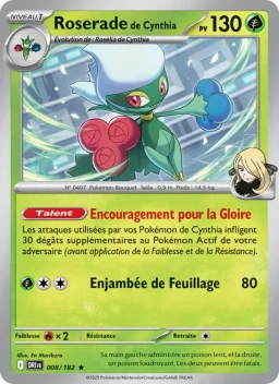 Carte Pokemon Roserade de Cynthia #008