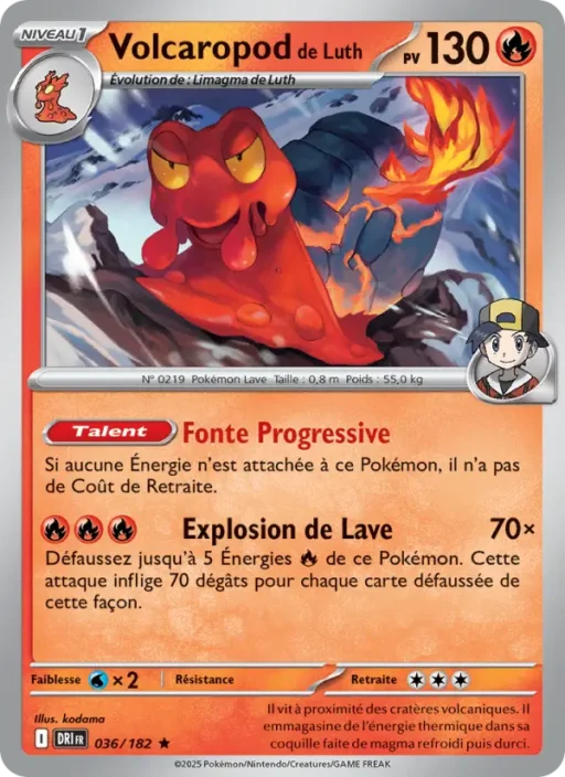 Carte Pokémon Volcaropod de Luth 036/182 Rare Rivalités Destinées