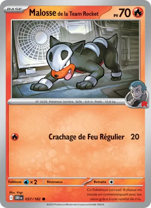 Carte Pokémon Malosse de la Team Rocket 037/182 Commune Rivalités Destinées