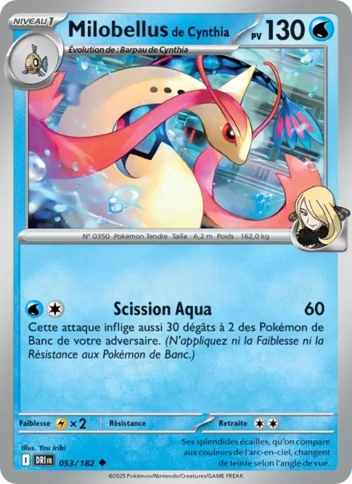 Carte Pokémon Milobellus de Cynthia 053/182 Peu Commune Rivalités Destinées