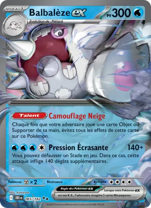 Carte Pokémon Balbalèze-ex 065/182 Double rare Rivalités Destinées
