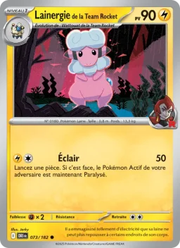 Carte Pokemon Lainergie de la Team Rocket #073