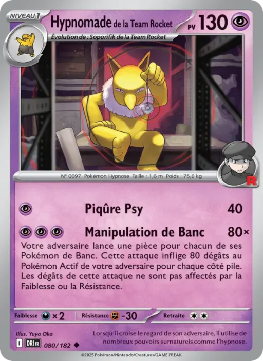 Carte Pokémon Hypnomade de la Team Rocket 080/182 Peu Commune Rivalités Destinées