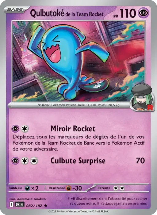 Carte Pokémon Qulbutoké de la Team Rocket 082/182 Rare Rivalités Destinées