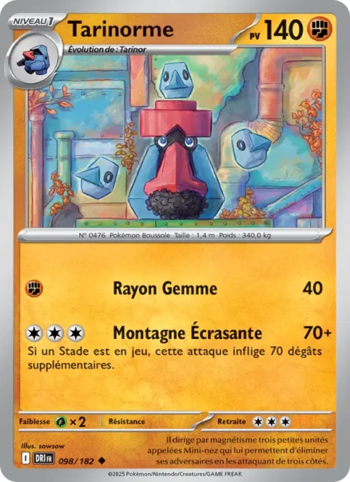 Carte Pokémon Tarinorme 098/182 Peu Commune Rivalités Destinées