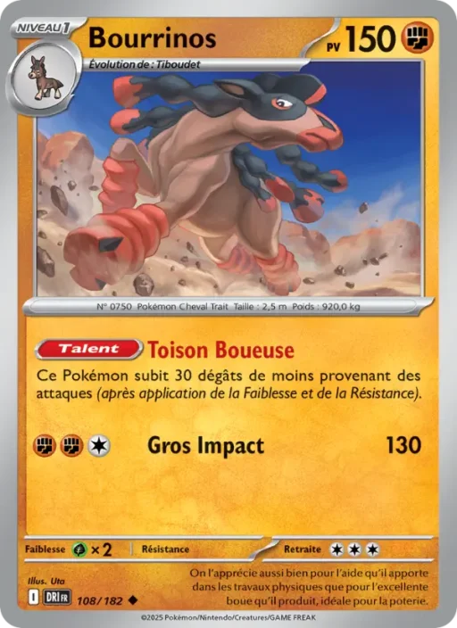 Carte Pokémon Bourrinos 108/182 Peu Commune Rivalités Destinées