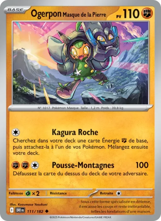 Carte Pokémon Ogerpon Masque de la Pierre 111/182 Peu Commune Rivalités Destinées